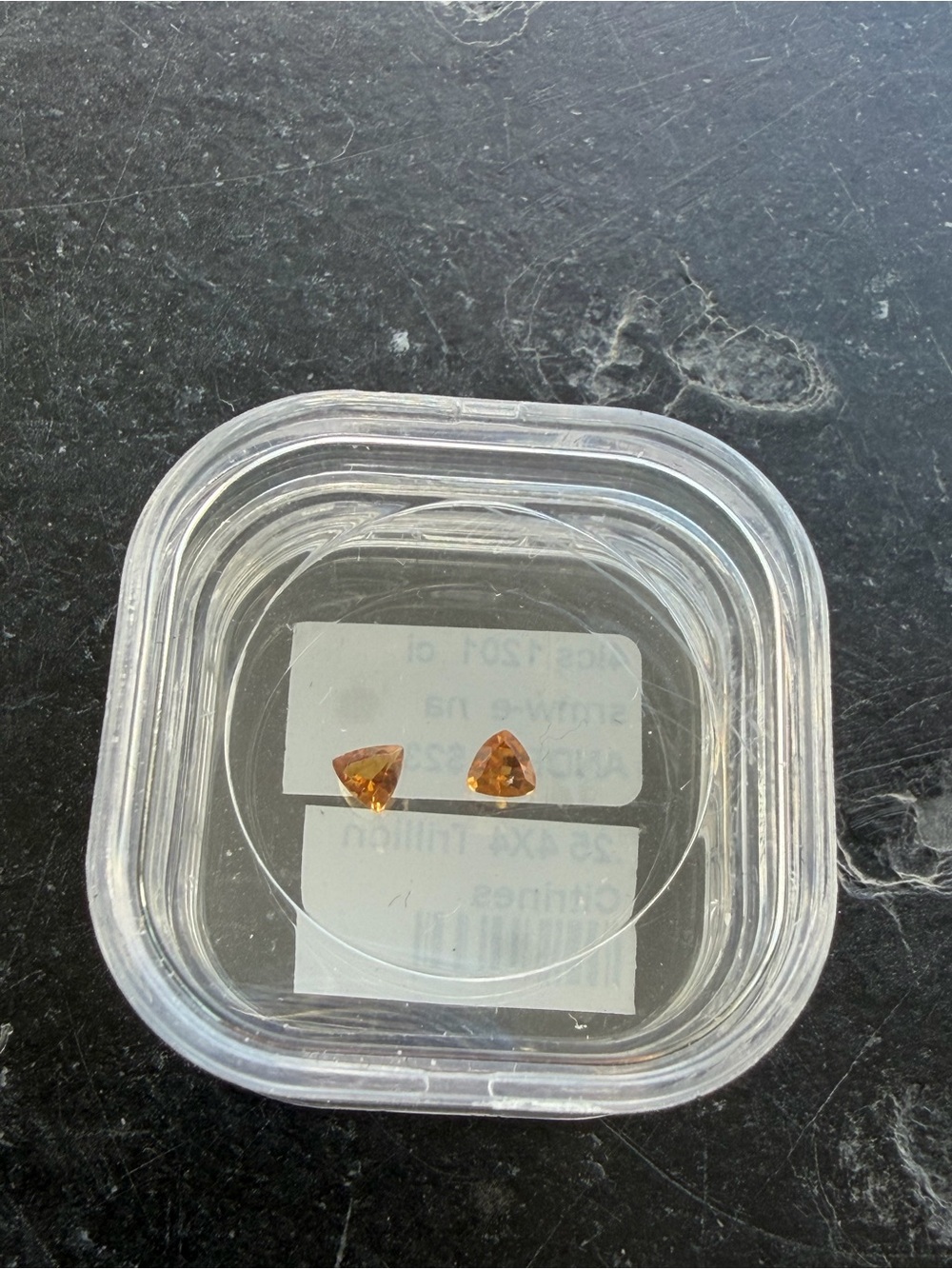 Trillion Citrine matched pair loose stones .25 carats total weight